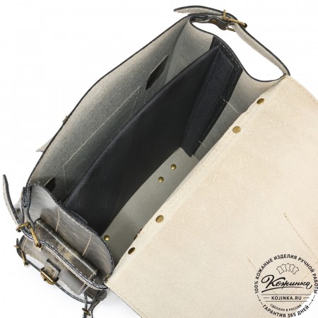 Кожаный ранец "Максимус 3" (пепел глянец)